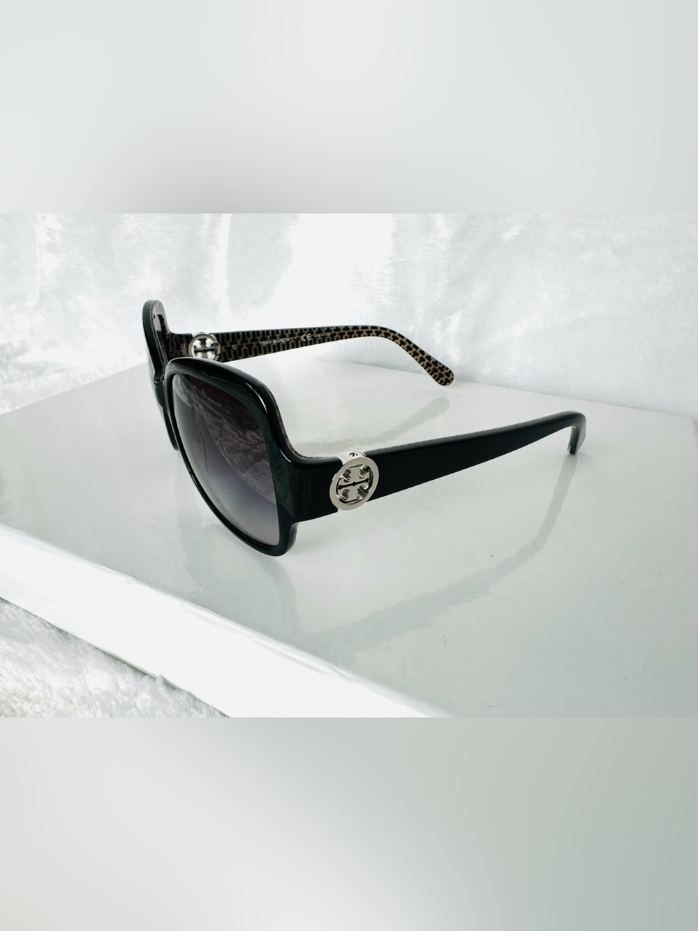 Tory Burch Black Sunglasses with Silver Logo Accent